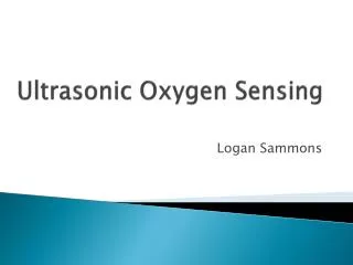 Ultrasonic Oxygen Sensing
