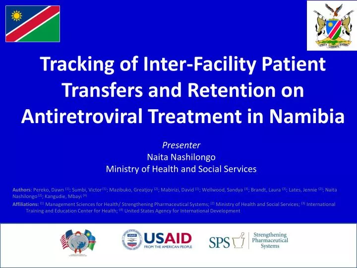 tracking of inter facility patient transfers and retention on antiretroviral treatment in namibia
