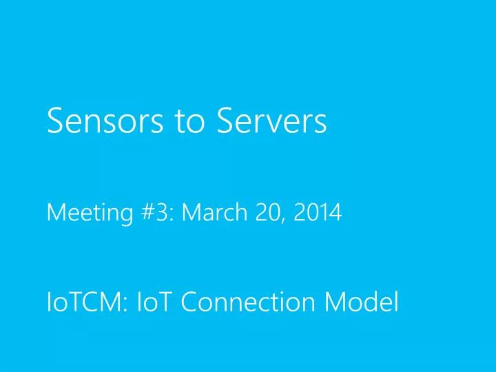sensors to servers