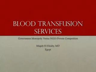 Blood Transfusion services