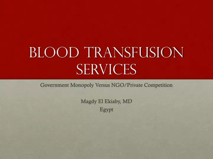 blood transfusion services