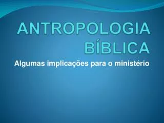 antropologia b blica