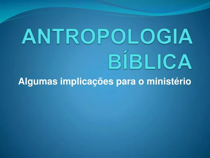 antropologia b blica