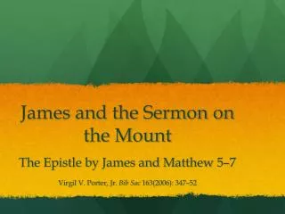 james and the sermon on the mount