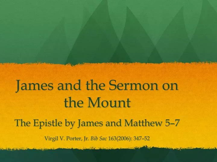 james and the sermon on the mount