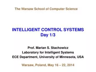 INTELLIGENT CONTROL SYSTEMS Day 1/3