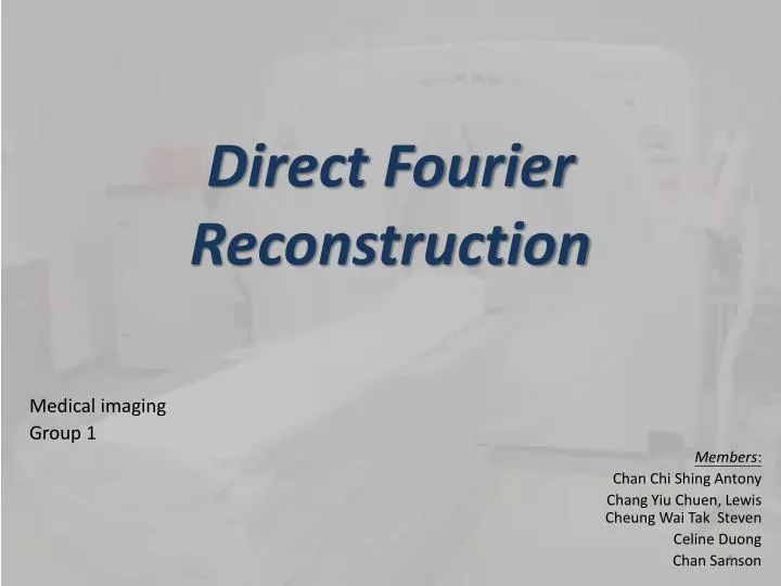 direct fourier reconstruction