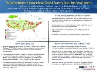 Transferability of Household Travel Survey Data for Small Areas