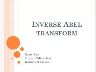 inverse abel transform