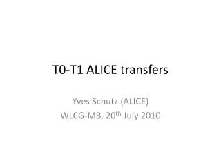 T0-T1 ALICE transfers