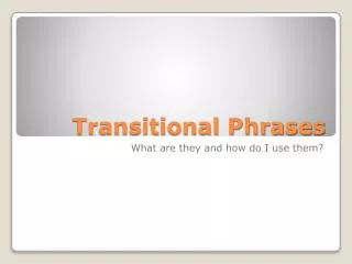 Transitional Phrases