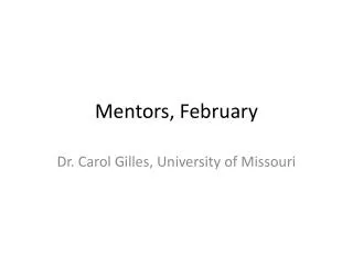 Mentors, February