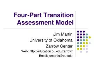 Four-Part Transition Assessment Model