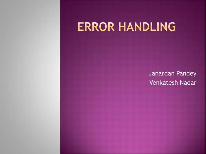 error handling