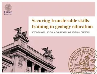 Securing transferable skills training in geology education