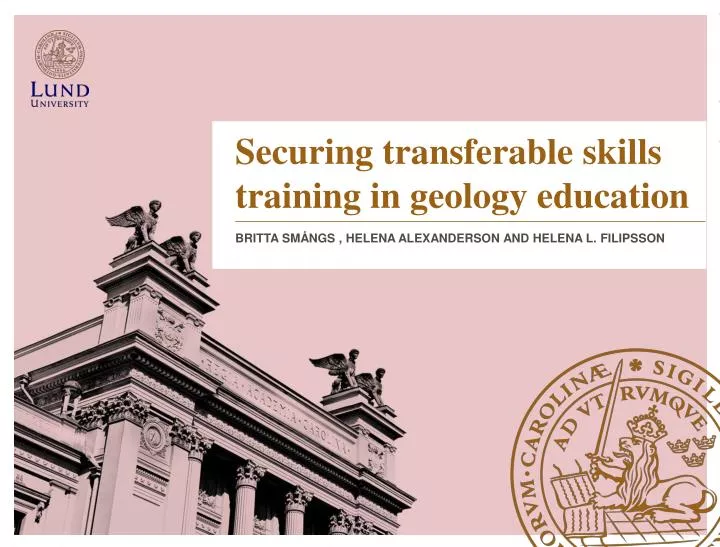securing transferable skills training in geology education