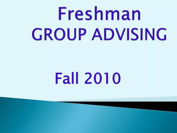 freshman group advising