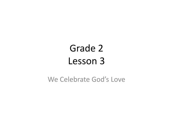 grade 2 lesson 3