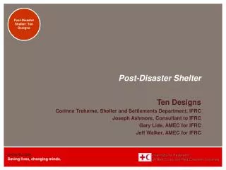 Post-Disaster Shelter