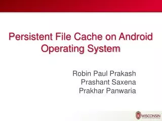 Persistent File Cache on Android Operating System