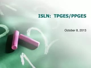 ISLN: TPGES/PPGES
