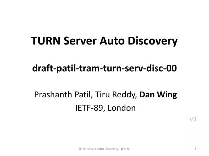 turn server auto discovery draft patil tram turn serv disc 00