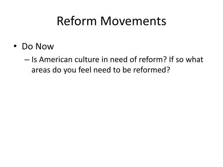 reform movements