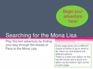 Searching for the Mona Lisa