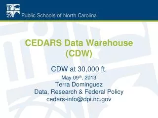 CEDARS Data Warehouse (CDW)