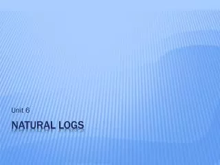 Natural Logs