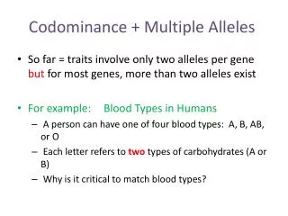 Codominance + Multiple Alleles