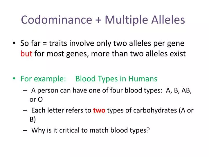 codominance multiple alleles