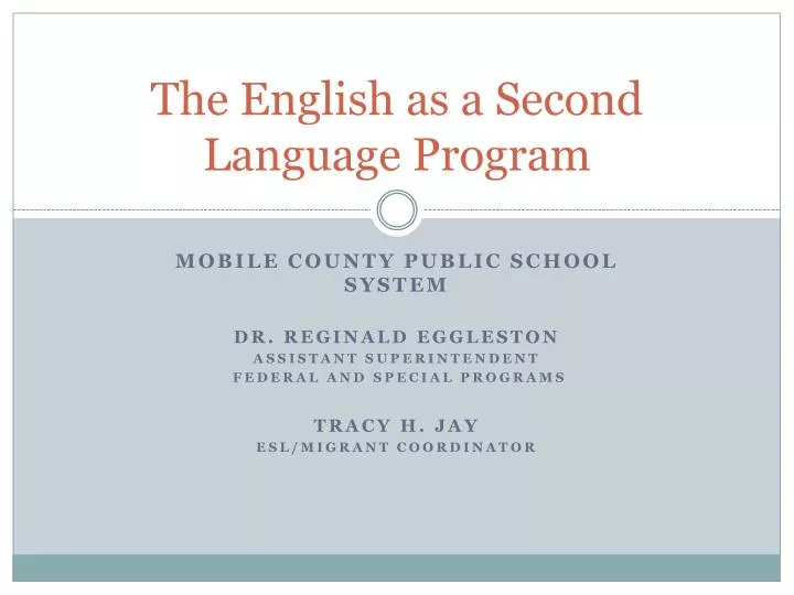 the english as a second language program