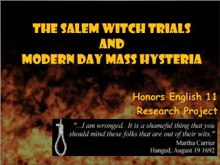 the salem witch trials and modern day mass hysteria