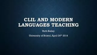 CLIL and modern languages teaching