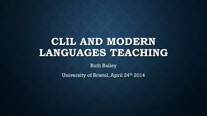 clil and modern languages teaching