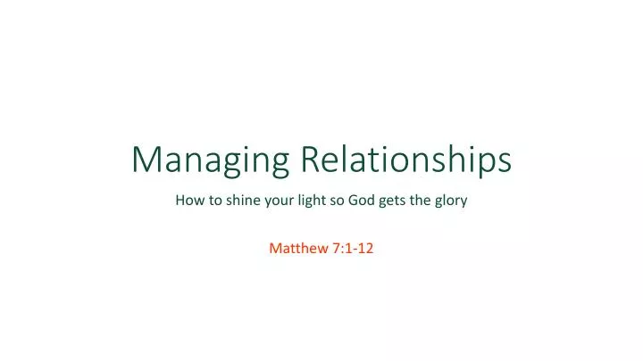 managing relationships