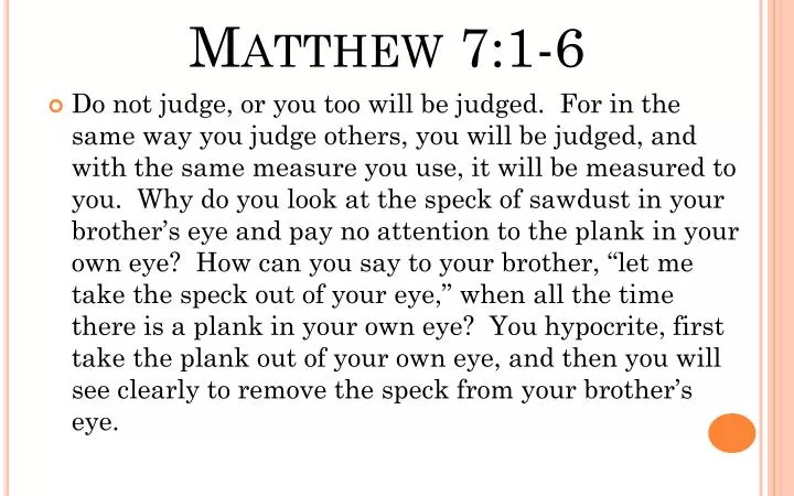 matthew 7 1 6