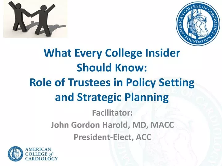 what every college insider should know role of trustees in policy s etting and strategic planning