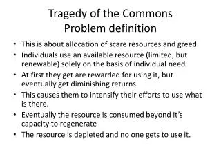 Tragedy of the Commons Problem definition