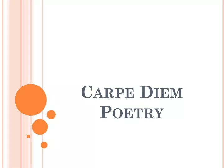 carpe diem poetry