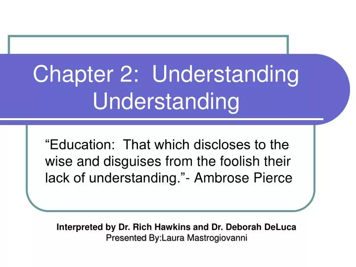 chapter 2 understanding understanding