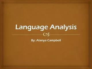 Language Analysis