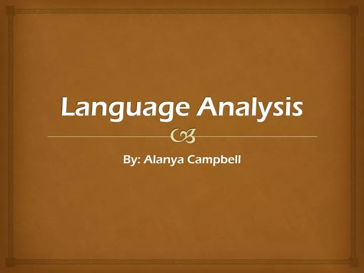 language analysis