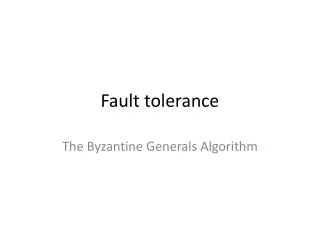 Fault tolerance