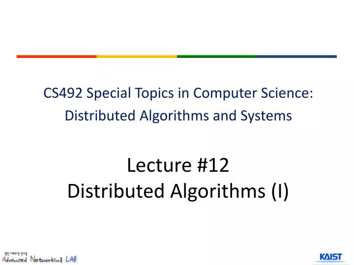 lecture 12 distributed algorithms i