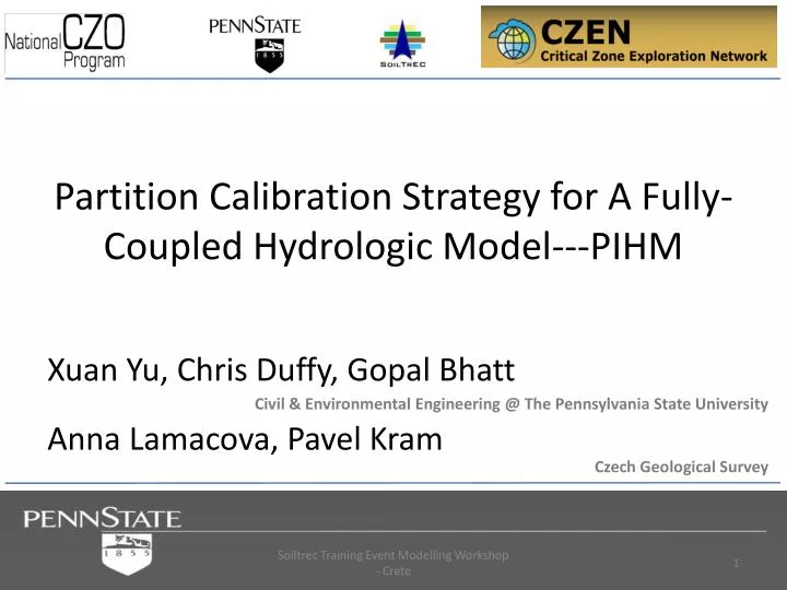 partition calibration strategy for a fully c oupled hydrologic model pihm