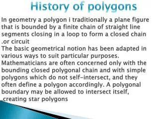 History of polygons