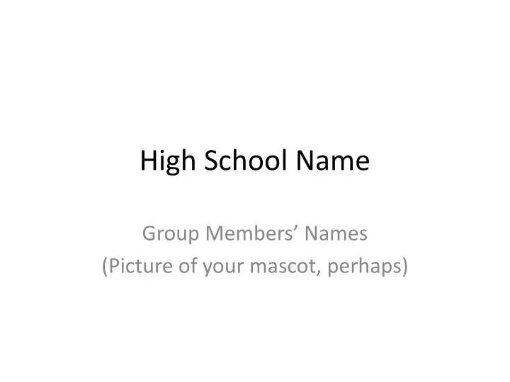 high school name