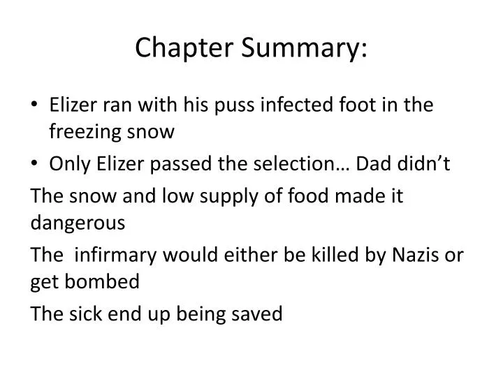 chapter summary